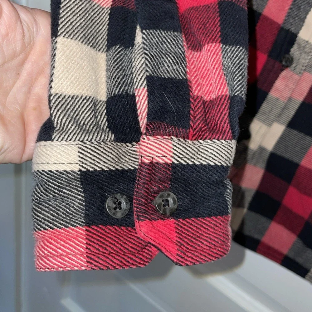 Woolrich Heavy Dty Red Black White Plaid Flannel Shirt Thick | Very Nice Women M